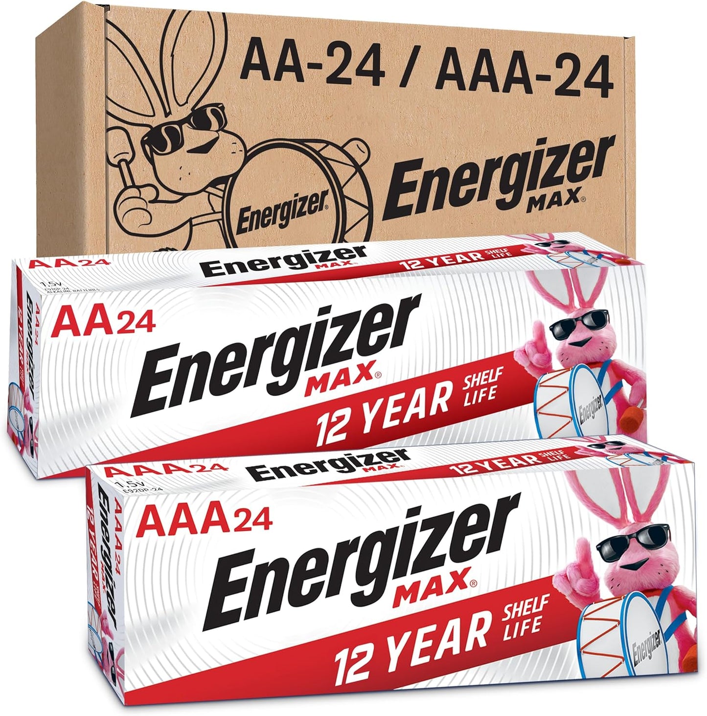 AA and AAA Battery Combo Pack, 48 Count - Includes 24 Max AA and 24 Max AAA Batteries