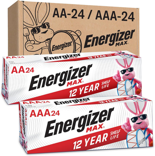 AA and AAA Battery Combo Pack, 48 Count - Includes 24 Max AA and 24 Max AAA Batteries
