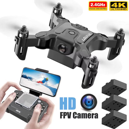Mini Drone V2 with 4K 1080P HD Camera, WiFi FPV, Air Pressure Altitude Hold, Foldable Quadcopter - Ideal Gift for Kids