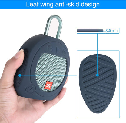 Protective Silicone Carrying Case for JBL Clip 3 Waterproof Portable Speaker (Blue)