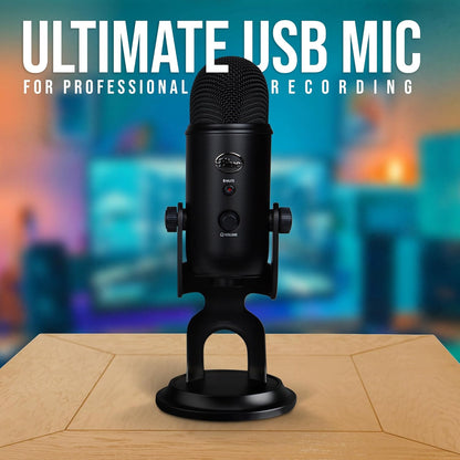 Elevate Your Streaming Game with the Blue Yeti Microphone (Blackout) Bundle – Includes Boom Arm Stand, Shock Mount, and Pop Filter!