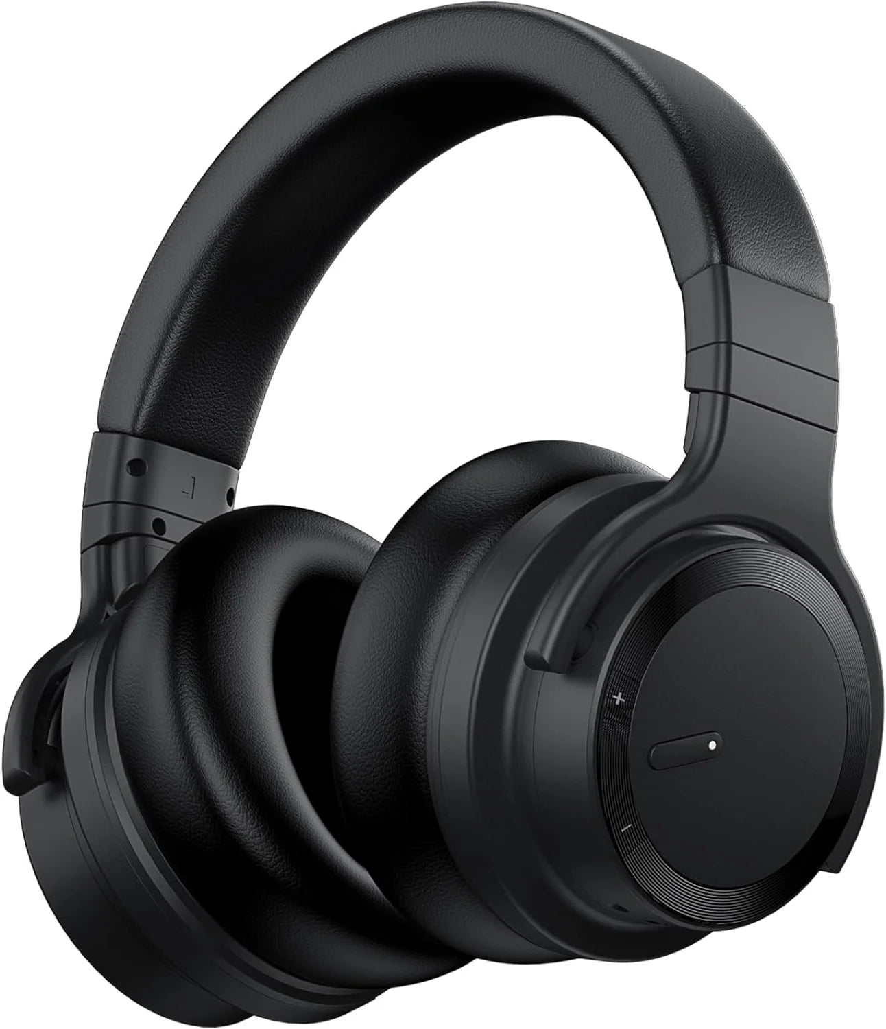Wireless Active Noise Cancelling Bluetooth Headphones with Microphone, Over-Ear Design, Deep Bass, Comfortable Protein Earpads, 30 Hours Playtime - Ideal for Travel and Work, Black