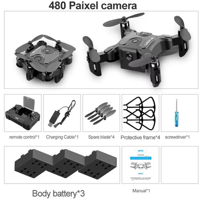 Mini Drone V2 with 4K 1080P HD Camera, WiFi FPV, Air Pressure Altitude Hold, Foldable Quadcopter - Ideal Gift for Kids