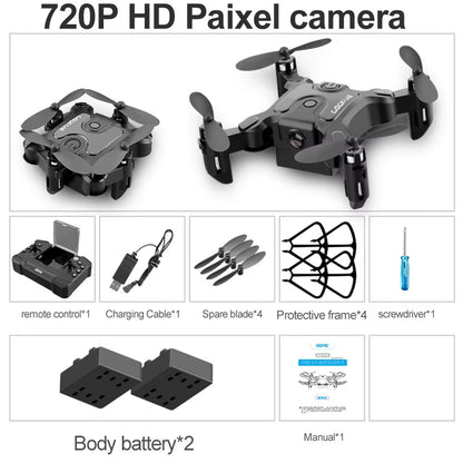 Mini Drone V2 with 4K 1080P HD Camera, WiFi FPV, Air Pressure Altitude Hold, Foldable Quadcopter - Ideal Gift for Kids