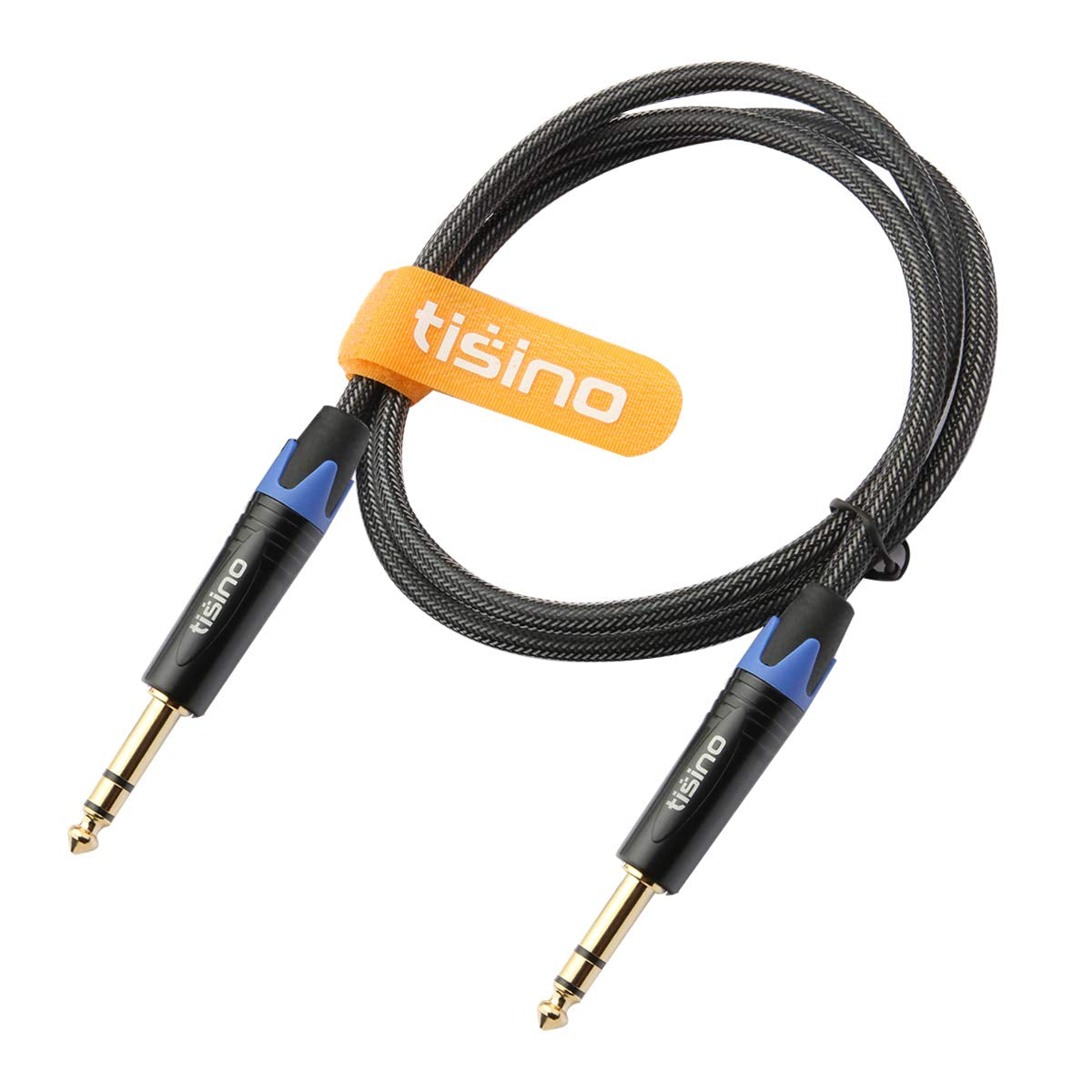 1/4 Inch TRS Balanced Stereo Audio Cable - Male to Male Pro Interconnect Cable for Guitar, Nylon Braided, 3 Feet