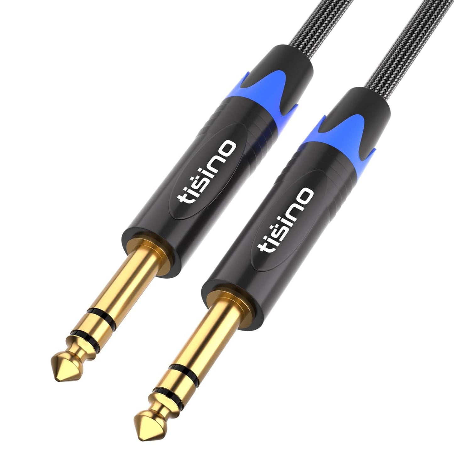 1/4 Inch TRS Balanced Stereo Audio Cable - Male to Male Pro Interconnect Cable for Guitar, Nylon Braided, 3 Feet