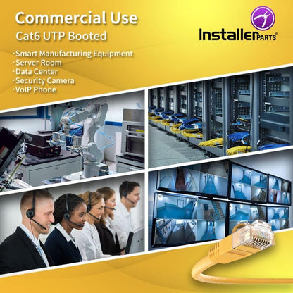 Professional Series CAT6 UTP Booted Patch Cable - Yellow - 100 FT - 5 Pack - 10Gbps Network and Internet Connectivity