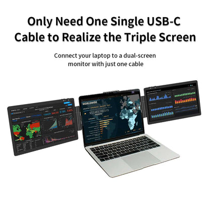 12-Inch Dual Monitor Screen Extender for Laptops - 1920x1080 HD IPS LCD Compatible with MacBook and Huawei