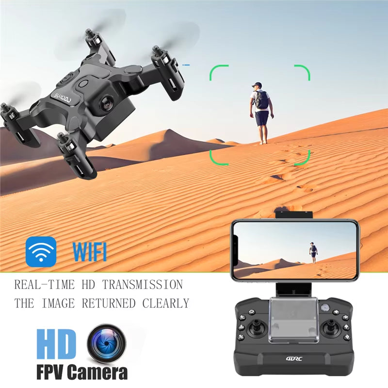 Mini Drone V2 with 4K 1080P HD Camera, WiFi FPV, Air Pressure Altitude Hold, Foldable Quadcopter - Ideal Gift for Kids