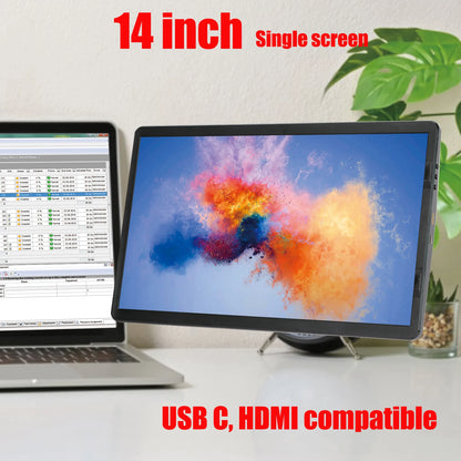 12-Inch Dual Monitor Screen Extender for Laptops - 1920x1080 HD IPS LCD Compatible with MacBook and Huawei