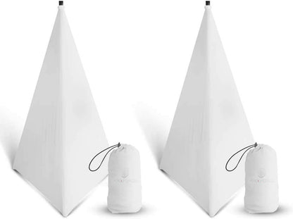 Tripod Speaker Stand Cover - 360 Degree White Skirt (Set of 2)