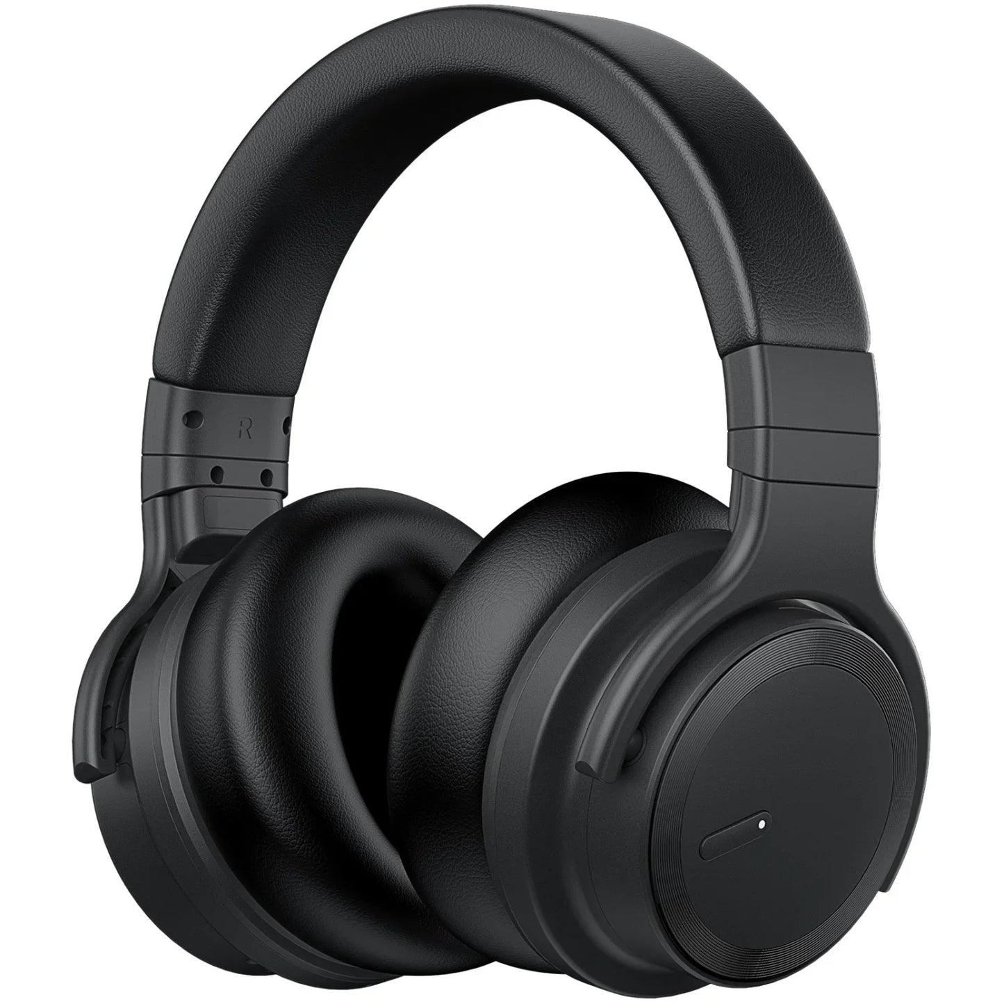 Wireless Active Noise Cancelling Bluetooth Headphones with Microphone, Over-Ear Design, Deep Bass, Comfortable Protein Earpads, 30 Hours Playtime - Ideal for Travel and Work, Black