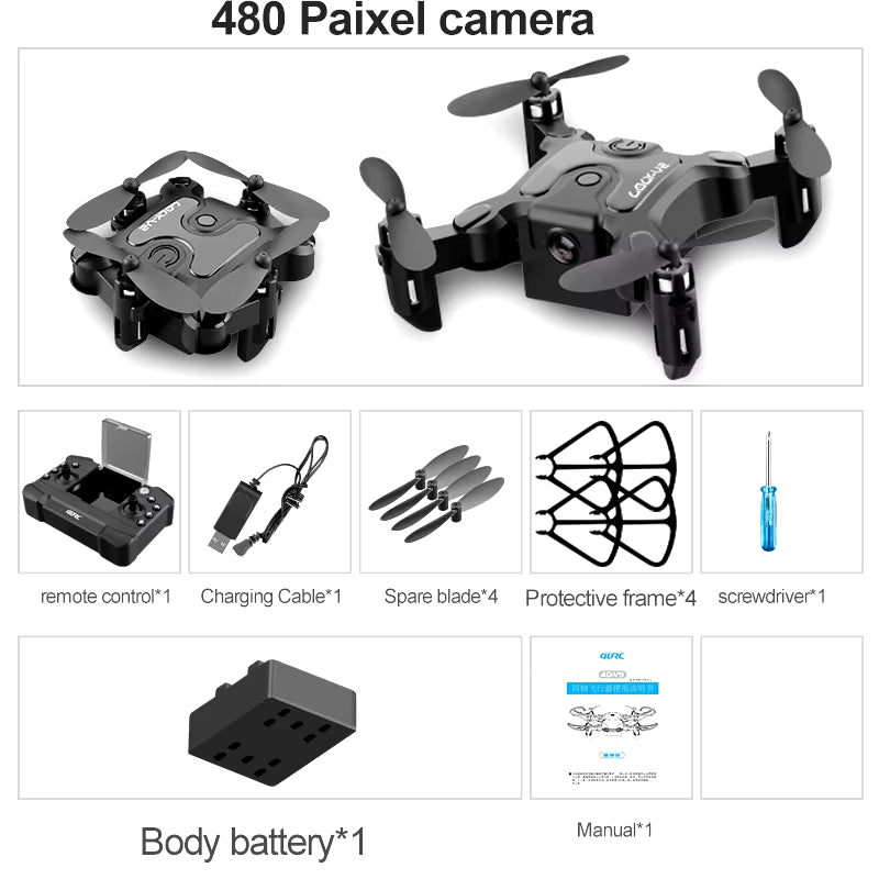 Mini Drone V2 with 4K 1080P HD Camera, WiFi FPV, Air Pressure Altitude Hold, Foldable Quadcopter - Ideal Gift for Kids